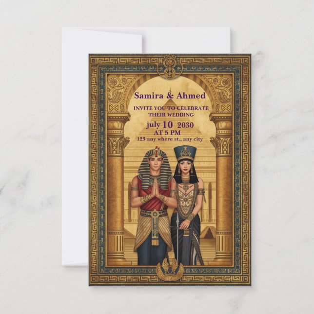 Celebrate Your Love with an Egyptian Pharaoh Weddi Thank You Card (Front)