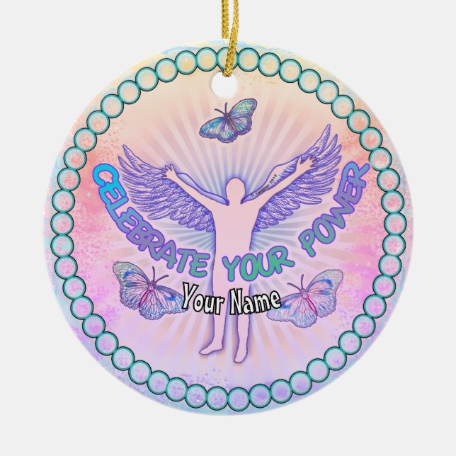 Celebrate Your Power Ceramic Tree Decoration (Front)