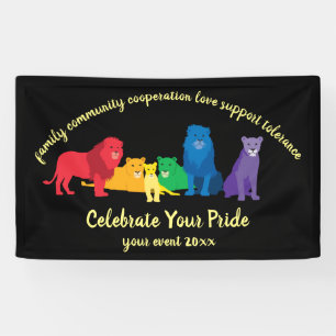 Celebrate Your Pride Rainbow Lion Pride Banner