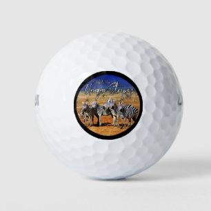 "Celebrate Your Unique Stripes" Zebra Art Golf Balls