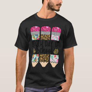 Celebrating 100 Days Of School Leopard Love Girls  T-Shirt