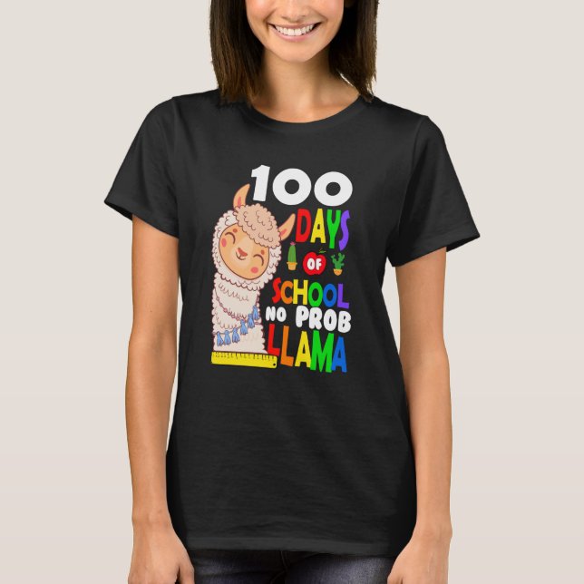 Celebrating 100 Days of School NoProb Llama Kids & T-Shirt (Front)