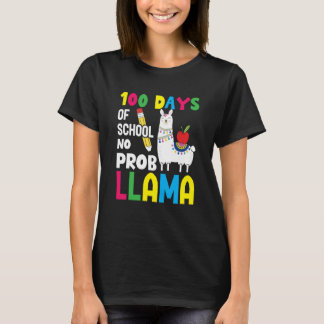 Celebrating 100 Days of School NoProb Llama Teache T-Shirt