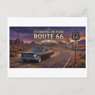 Celebrating 100 Years: Route 66  Holiday Postcard