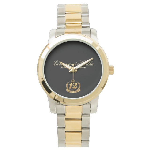 Celebrating 12th Anniversary. Customisable. Watch (Front)