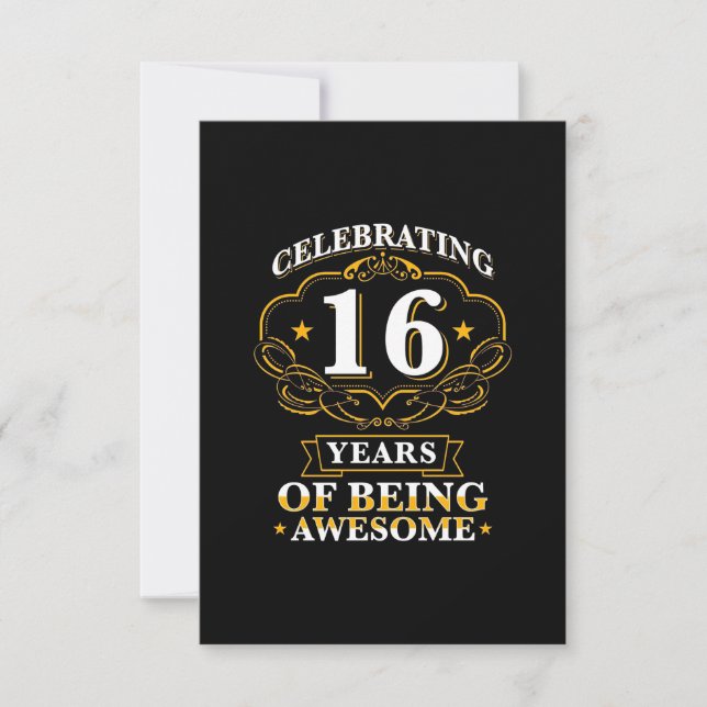 Celebrating 16 Years Of Being Awesome RSVP Card (Front)