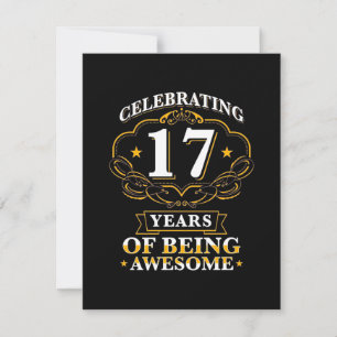 Celebrating 17 Years Of Being Awesome Thank You Card