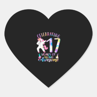 Celebrating 17 years of being awesome Unicorn 17th Heart Sticker
