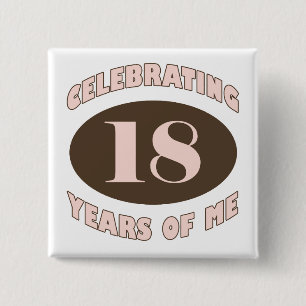 Celebrating 18 Gifts 15 Cm Square Badge