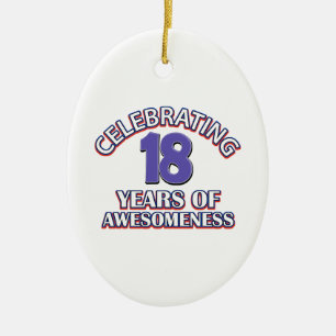 Celebrating 18 years of awesomeness ceramic tree decoration