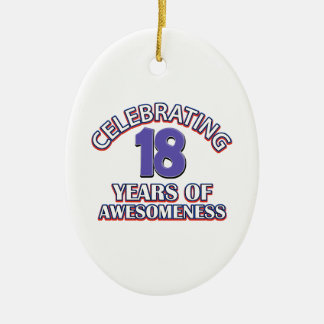 Celebrating 18 years of awesomeness ceramic tree decoration