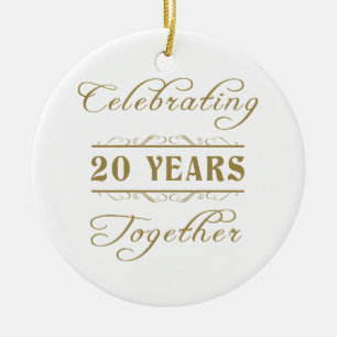 Celebrating 20 Years Together Ceramic Tree Decoration