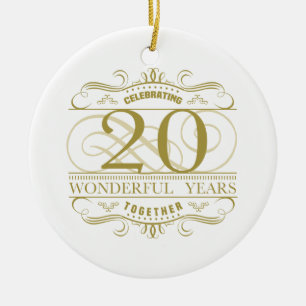 Celebrating 20th Anniversary Ceramic Tree Decoration