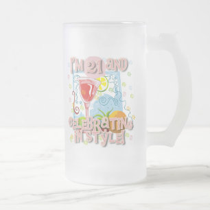 Celebrating 21 in Style Frosted Glass Beer Mug