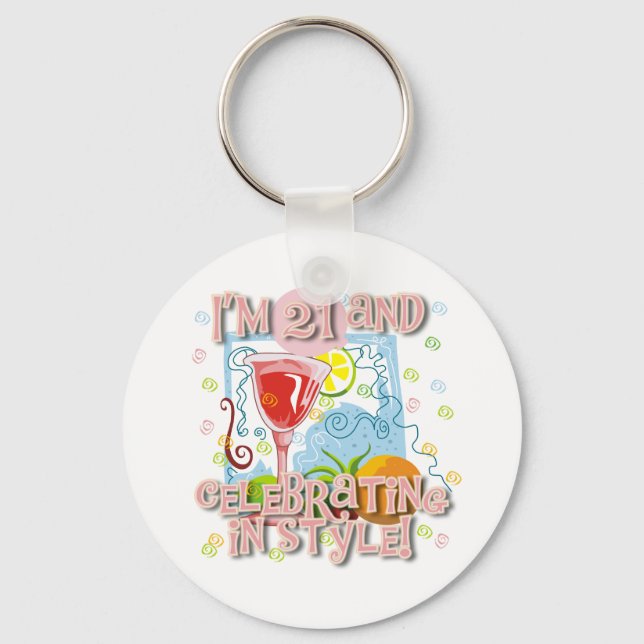Celebrating 21 in Style Key Ring (Front)