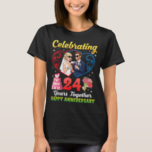 Celebrating 24 Years Together Happy Anniversary T-Shirt