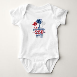 Celebrating 250 Years Patriotic Tropical Themed Baby Bodysuit