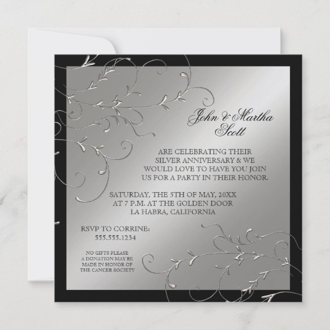 Celebrating 25 years, 25th Anniversary Invitation (Front)