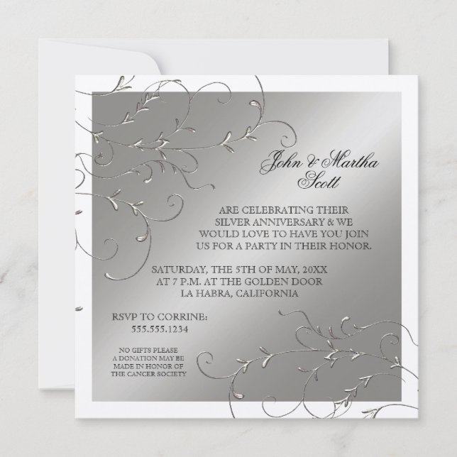 Celebrating 25 years, 25th Anniversary Invitation (Front)
