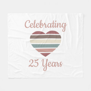 Celebrating 25th Wedding Anniversary Fleece Blanket