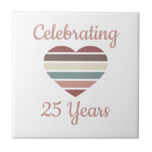 Celebrating 25th Wedding Anniversary Tile