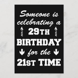 Celebrating 29th Birthday 21st Time 50th Invitatio Invitation