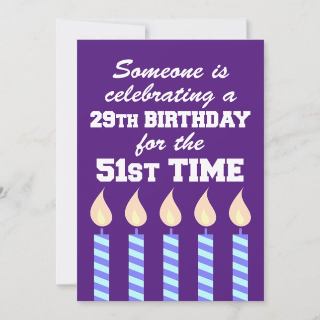 Celebrating 29th Birthday 21st Time 80th Invitation (Front)