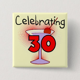 Celebrating 30 Tshirts and Gifts 15 Cm Square Badge