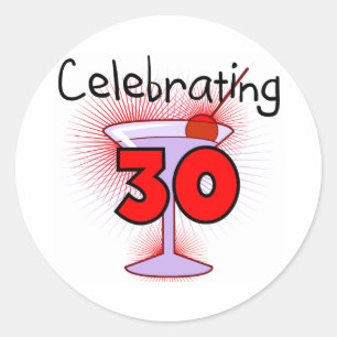 Celebrating 30 Tshirts and Gifts Classic Round Sticker