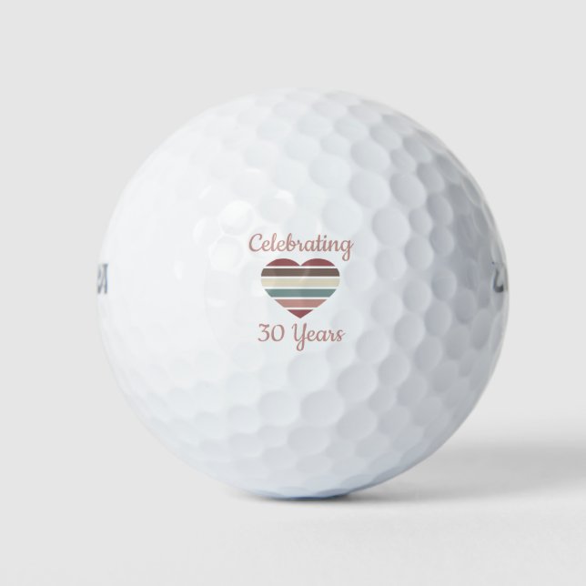 Celebrating 30th Wedding Anniversary Golf Balls (Front)