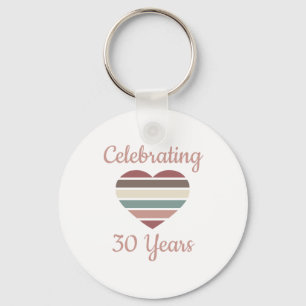 Celebrating 30th Wedding Anniversary Key Ring