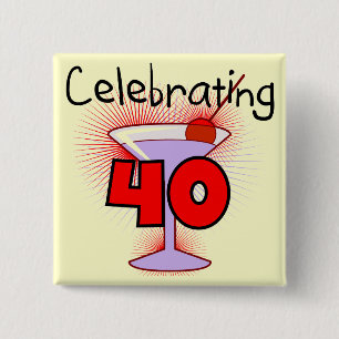 Celebrating 40 Tshirts and Gifts 15 Cm Square Badge