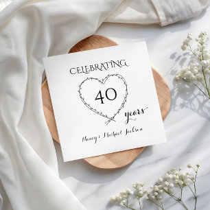 Celebrating 40 Years Anniversary with Wreath Napkin