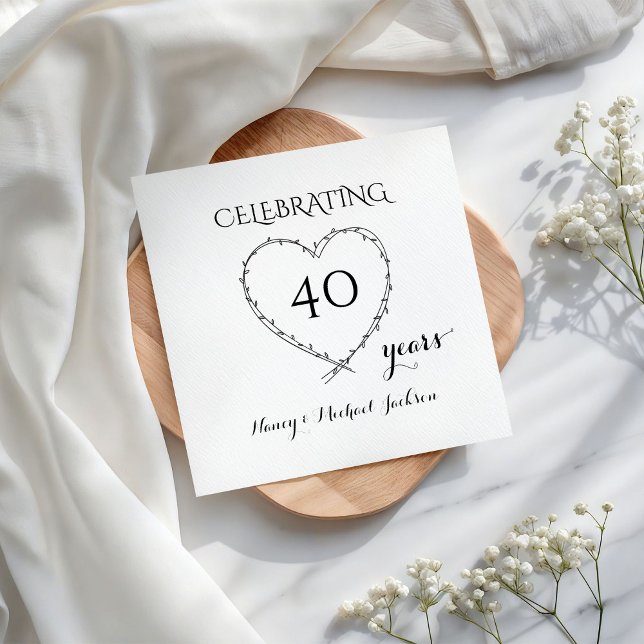 Celebrating 40 Years Anniversary with Wreath Napkin (Creator Uploaded)