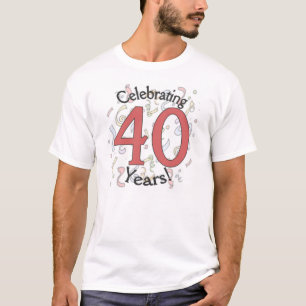 Celebrating 40 years confetti celebration shirt