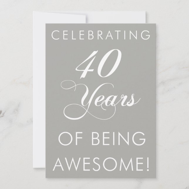 Celebrating 40 Years Of Being Awesome Invite (Front)