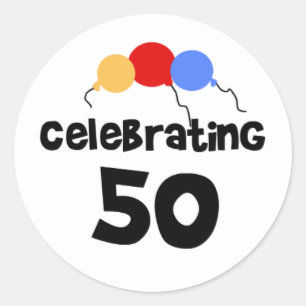 Celebrating 50 classic round sticker