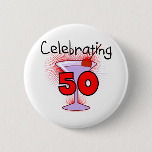Celebrating 50 Tshirts and Gifts 6 Cm Round Badge