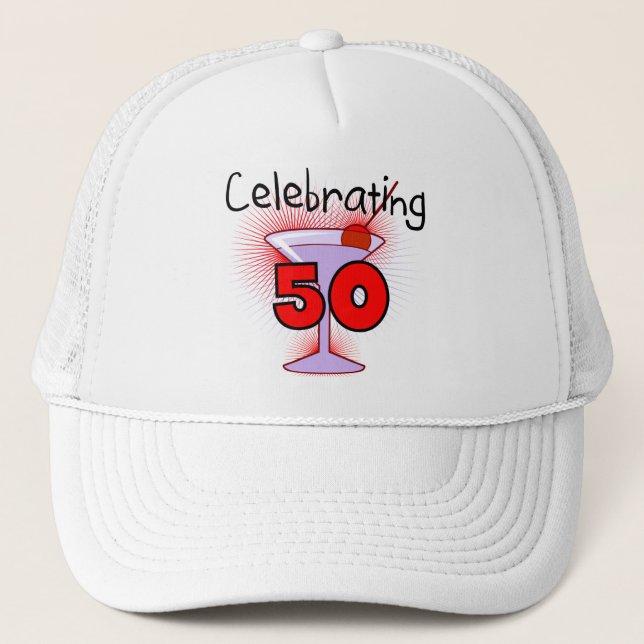 Celebrating 50 Tshirts and Gifts Trucker Hat (Front)
