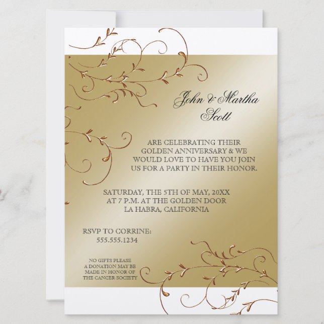 Celebrating 50 years, 50th Anniversary Invitation (Front)