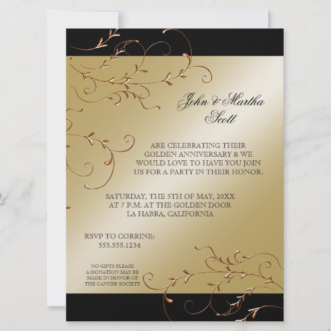 Celebrating 50 years, 50th Anniversary Invitation (Front)