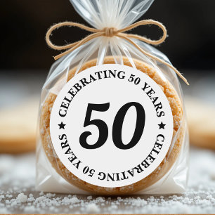 Celebrating 50 Years Fifty 50th Birthday Classic Round Sticker