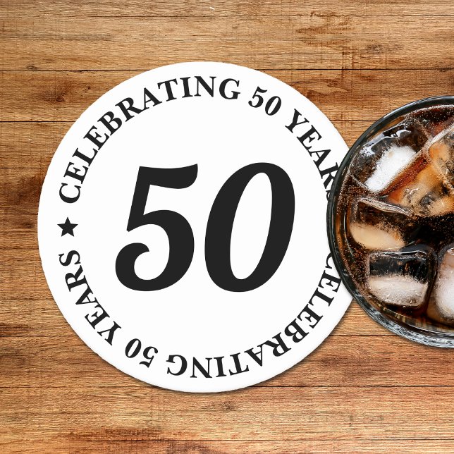 Celebrating 50 Years Fifty 50th Birthday Round Paper Coaster (Celebrating 50 Years Fifty 50th Birthday Round Paper Coaster
)