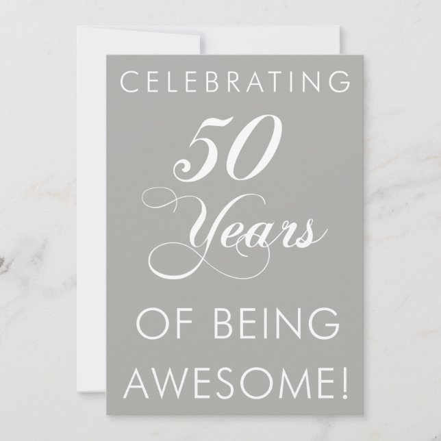 Celebrating 50 Years Of Being Awesome Invite (Front)