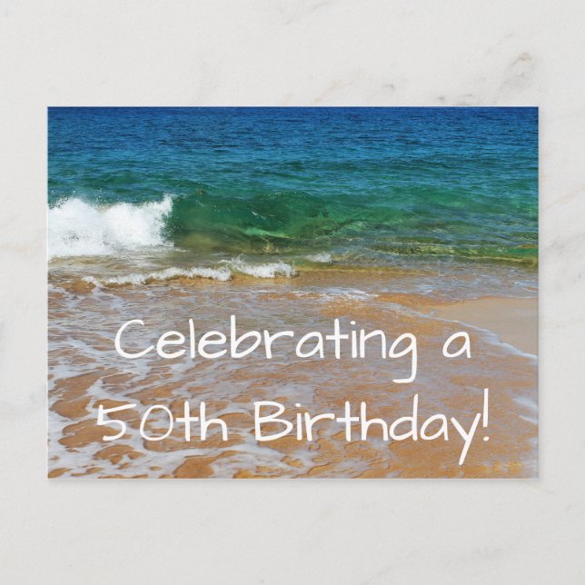 Celebrating 50th Birthday Postcard Invitation (Front)