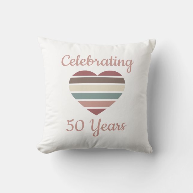 Celebrating 50th Wedding Anniversary Cushion (Front)