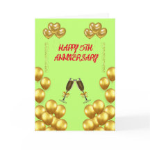 Celebrating 5th Wedding Anniversary Love and Joy 