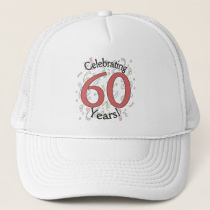 Celebrating 60 years birthday confetti hat