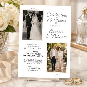 Celebrating 60 Years Then & Now Photo Invitation