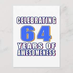 Celebrating 64 years of awesomeness postcard